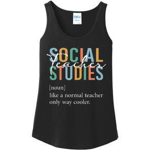 Funny Social Studies Teacher Definition Ladies Essential Tank