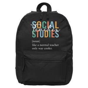 Funny Social Studies Teacher Definition 16 in Basic Backpack