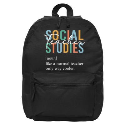 Funny Social Studies Teacher Definition 16 in Basic Backpack