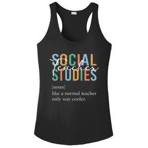 Funny Social Studies Teacher Definition Ladies PosiCharge Competitor Racerback Tank