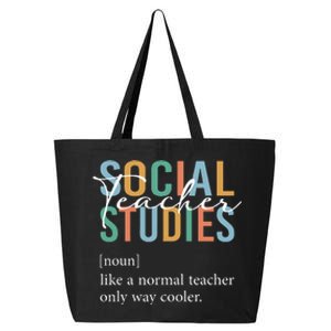 Funny Social Studies Teacher Definition 25L Jumbo Tote