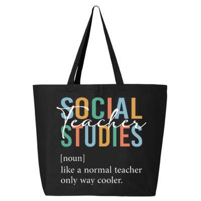 Funny Social Studies Teacher Definition 25L Jumbo Tote