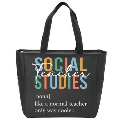 Funny Social Studies Teacher Definition Zip Tote Bag