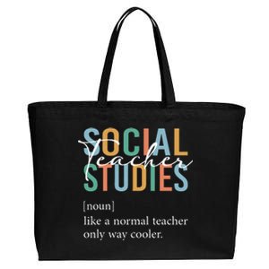 Funny Social Studies Teacher Definition Cotton Canvas Jumbo Tote