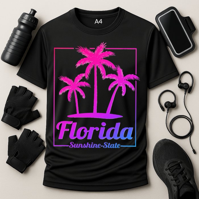Florida Sunshine State Retro Look Cooling Performance Crew T-Shirt