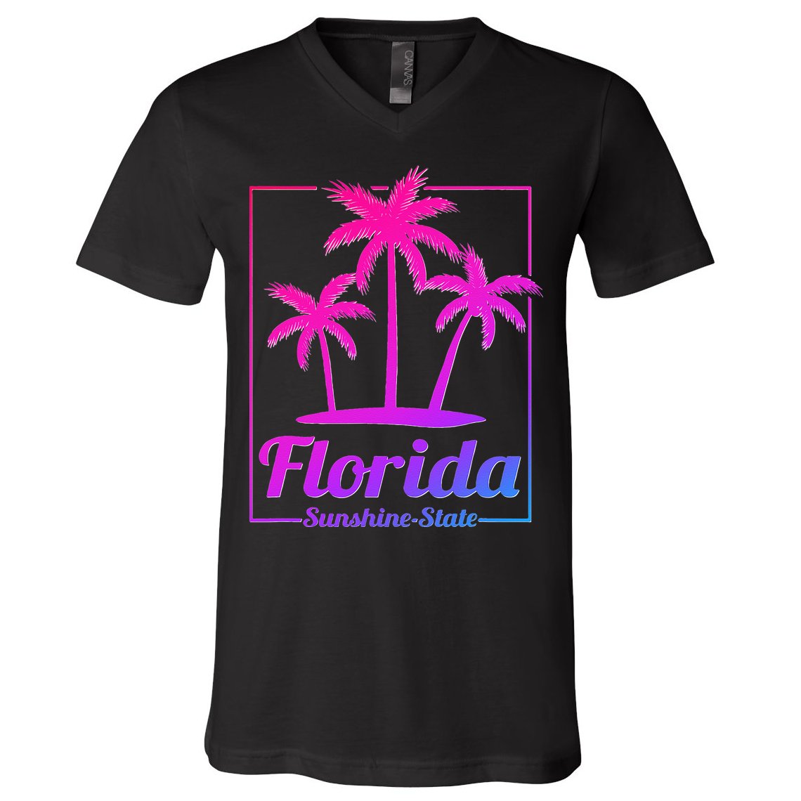 Florida Sunshine State Retro Look V-Neck T-Shirt