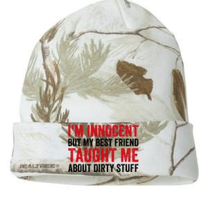 Funny Sarcastic Shirt I'm Innocent But My Best Friend Taught Me About Dirty Kati Licensed 12" Camo Beanie