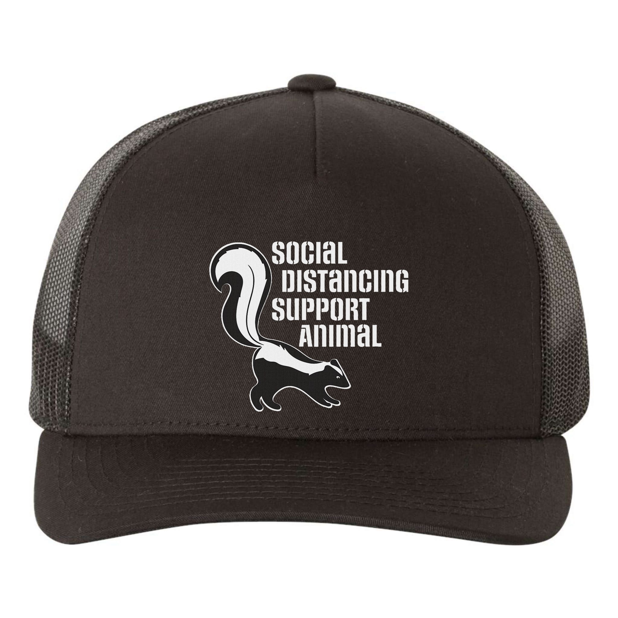 Funny Sarcastic Social Distancing Support Expert Pet Skunk Yupoong Adult 5-Panel Trucker Hat