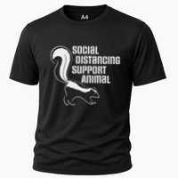 Funny Sarcastic Social Distancing Support Expert Pet Skunk Cooling Performance Crew T-Shirt