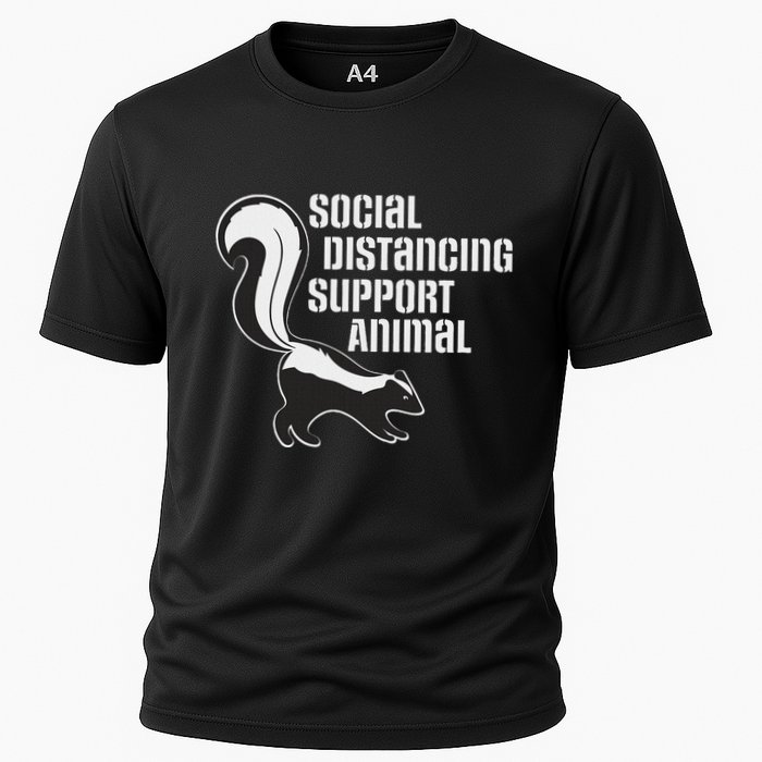 Funny Sarcastic Social Distancing Support Expert Pet Skunk Cooling Performance Crew T-Shirt
