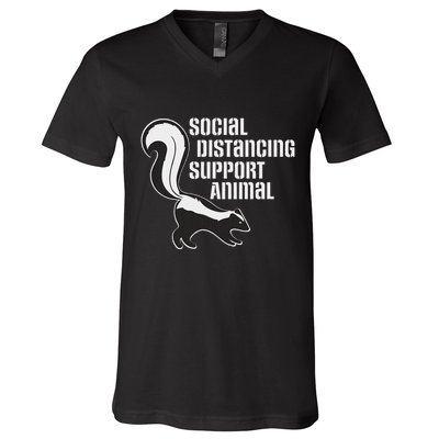 Funny Sarcastic Social Distancing Support Expert Pet Skunk V-Neck T-Shirt