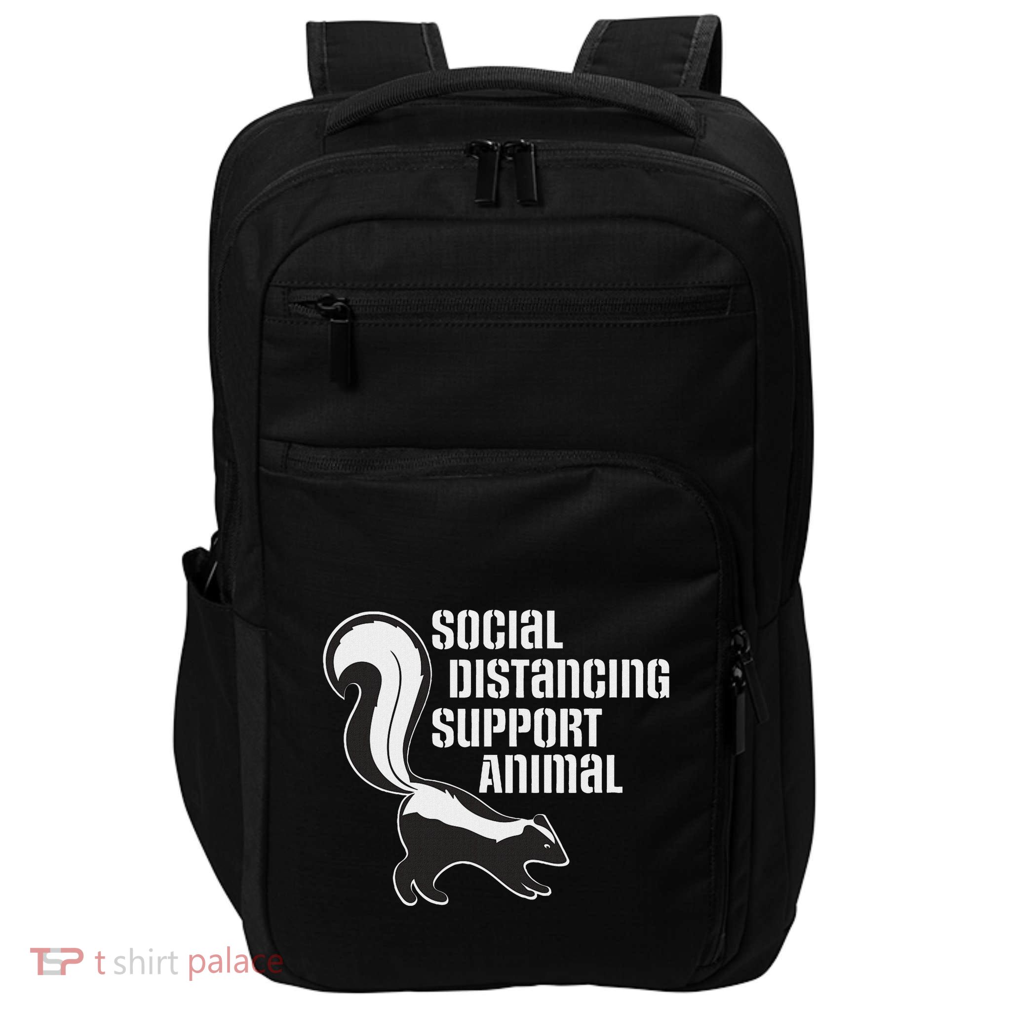 Funny Sarcastic Social Distancing Support Expert Pet Skunk Impact Tech Backpack