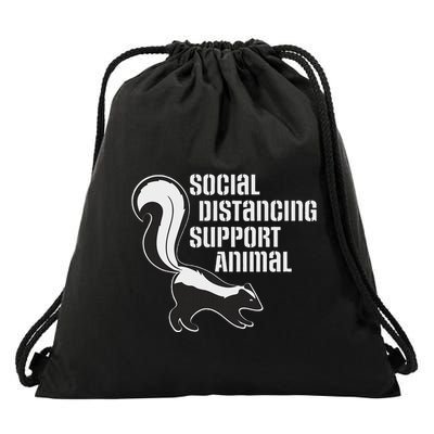 Funny Sarcastic Social Distancing Support Expert Pet Skunk Drawstring Bag