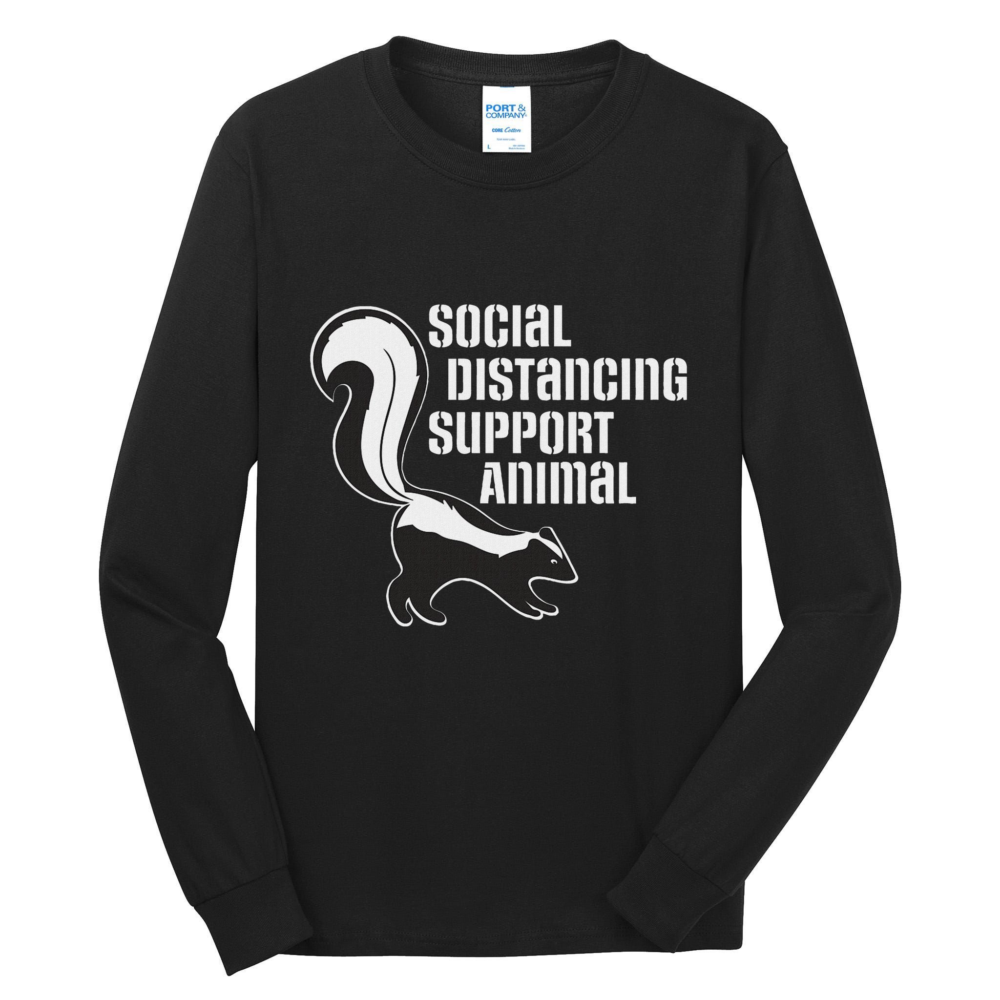 Funny Sarcastic Social Distancing Support Expert Pet Skunk Tall Long Sleeve T-Shirt