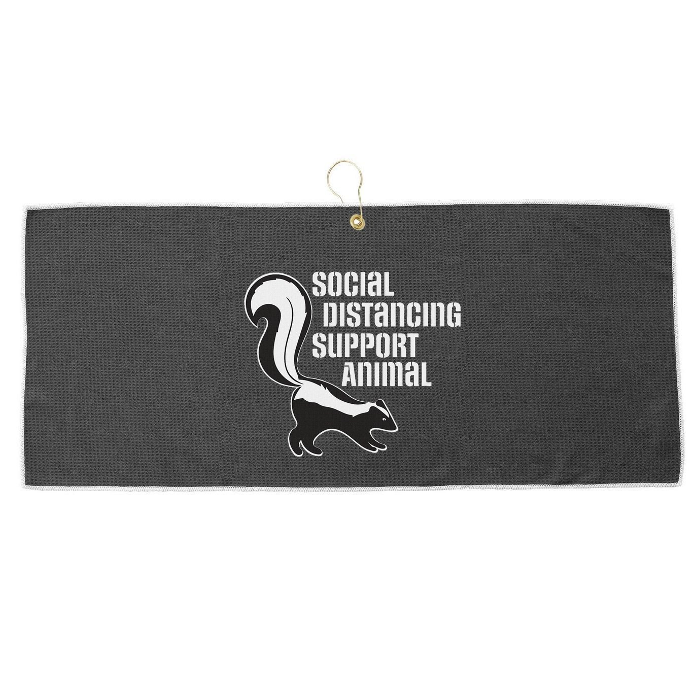 Funny Sarcastic Social Distancing Support Expert Pet Skunk Large Microfiber Waffle Golf Towel