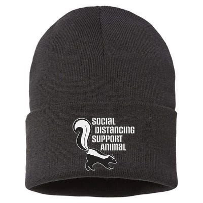 Funny Sarcastic Social Distancing Support Expert Pet Skunk Sustainable Knit Beanie