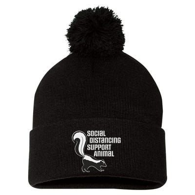 Funny Sarcastic Social Distancing Support Expert Pet Skunk Pom Pom 12in Knit Beanie