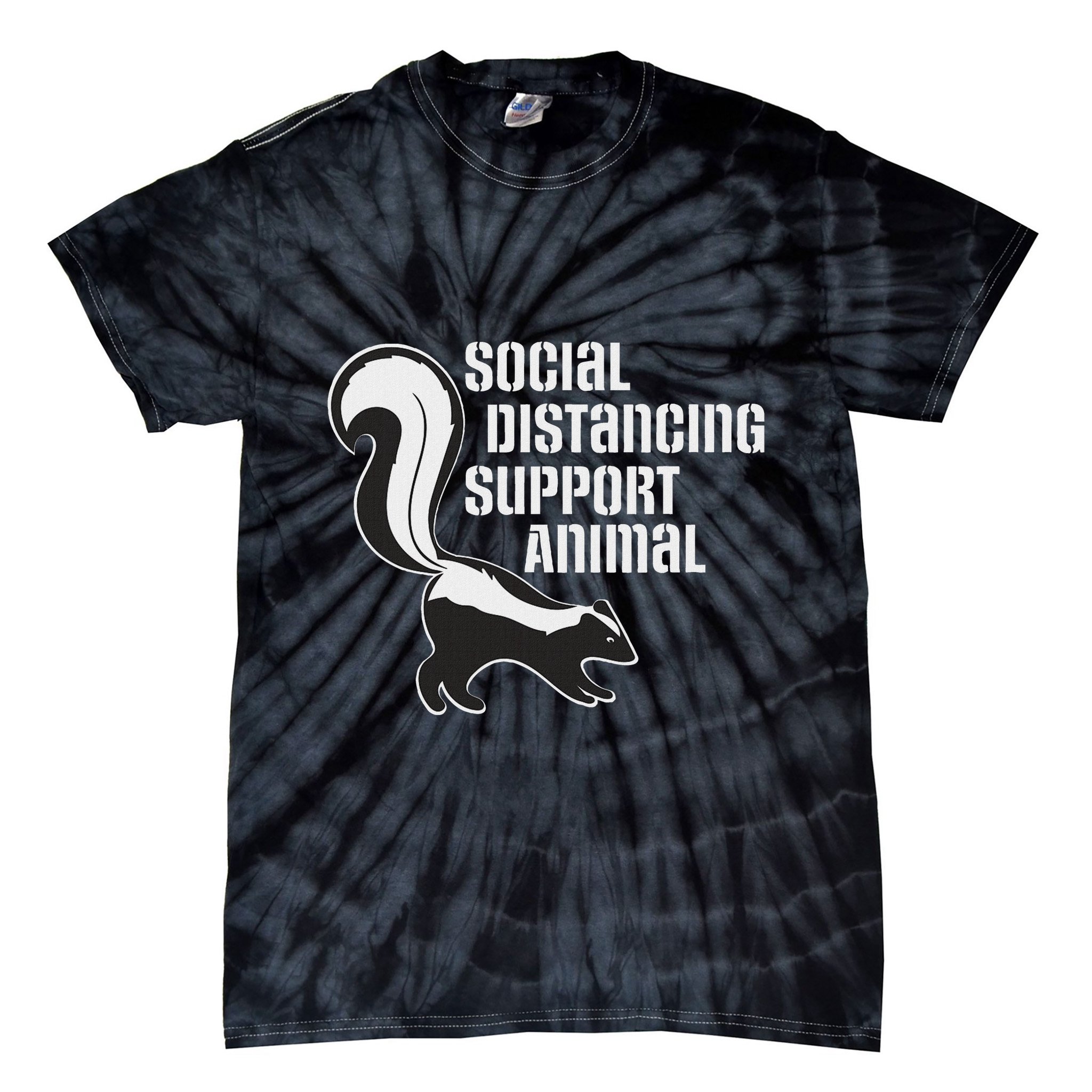 Funny Sarcastic Social Distancing Support Expert Pet Skunk Tie-Dye T-Shirt