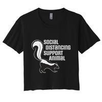 Funny Sarcastic Social Distancing Support Expert Pet Skunk Women's Crop Top Tee