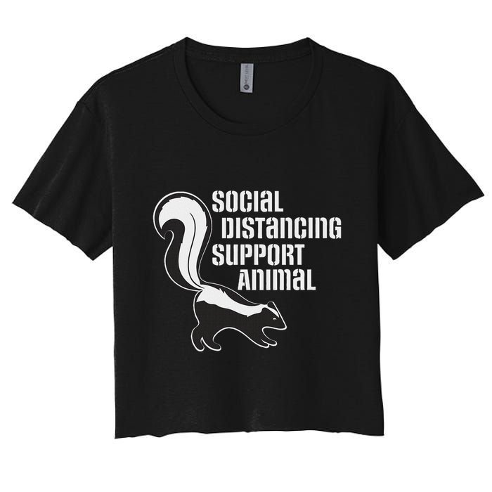 Funny Sarcastic Social Distancing Support Expert Pet Skunk Women's Crop Top Tee
