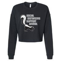 Funny Sarcastic Social Distancing Support Expert Pet Skunk Cropped Pullover Crew