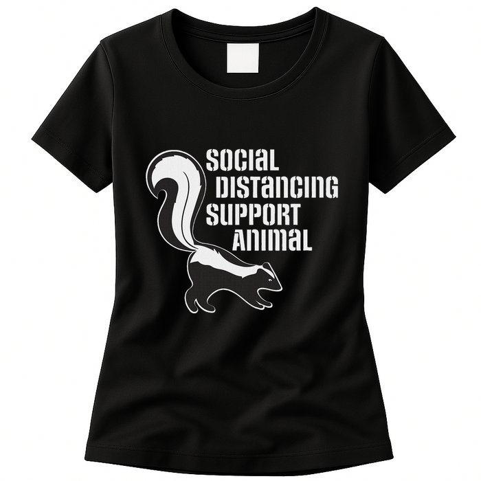 Funny Sarcastic Social Distancing Support Expert Pet Skunk Womens T-Shirt