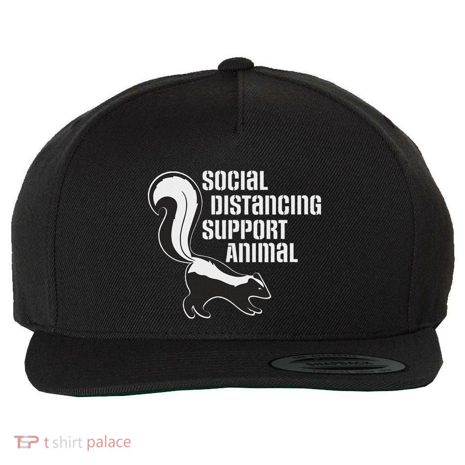 Funny Sarcastic Social Distancing Support Expert Pet Skunk Wool Snapback Cap