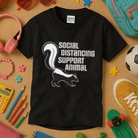 Funny Sarcastic Social Distancing Support Expert Pet Skunk Kids T-Shirt