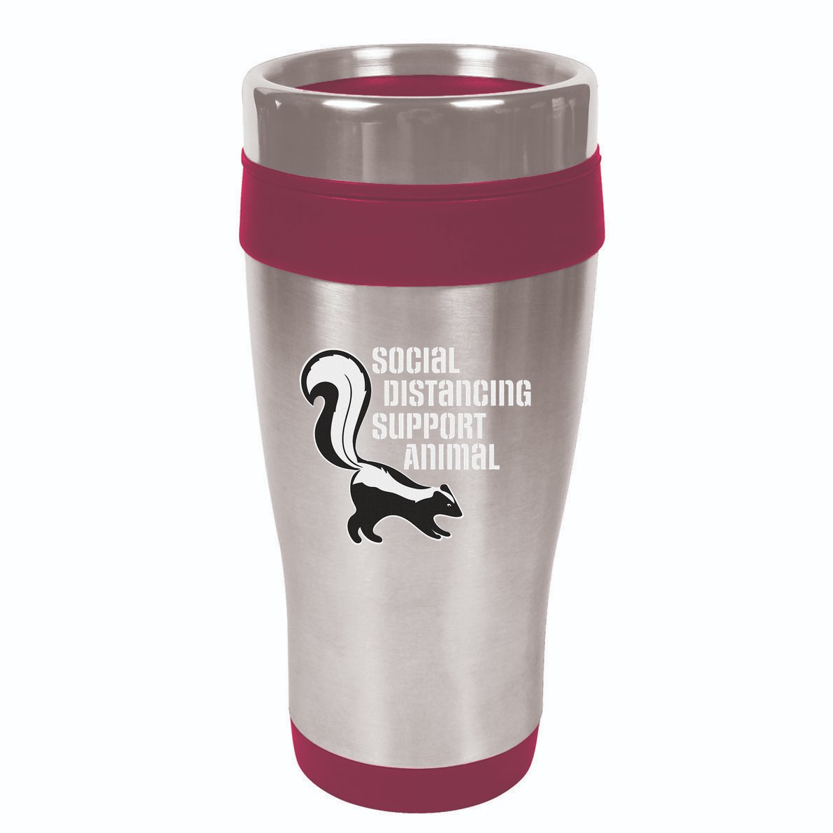 Funny Sarcastic Social Distancing Support Expert Pet Skunk 16oz Travel Tumbler