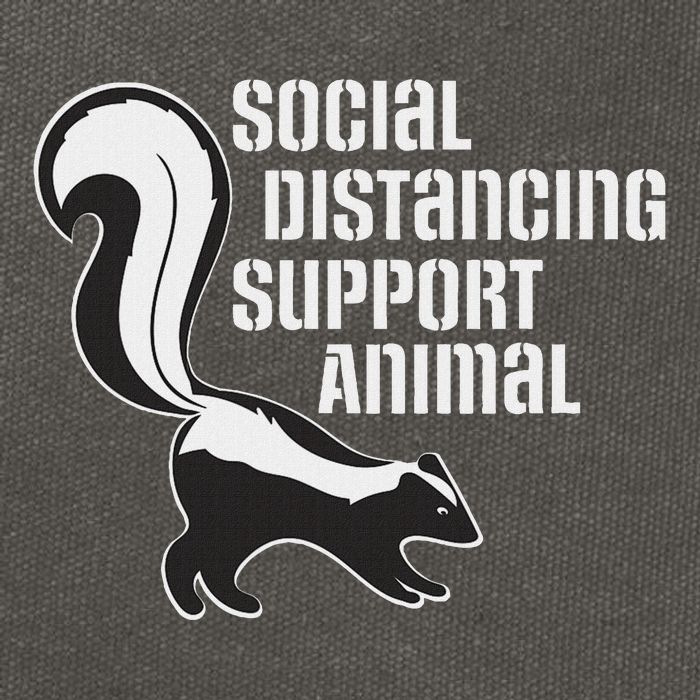 Funny Sarcastic Social Distancing Support Expert Pet Skunk Cotton Canvas Backpack
