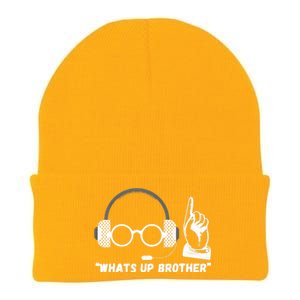 Funny Sketch Streamer Whats Up Brother Knit Cap Winter Beanie