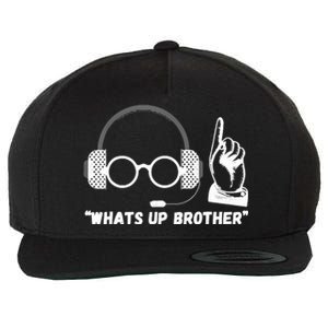 Funny Sketch Streamer Whats Up Brother Wool Snapback Cap