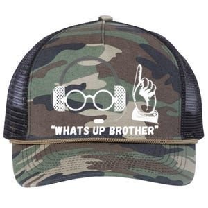 Funny Sketch Streamer Whats Up Brother Retro Rope Trucker Hat Cap