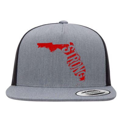 Florida Strong Support For Florida Distressed State Flat Bill Trucker Hat