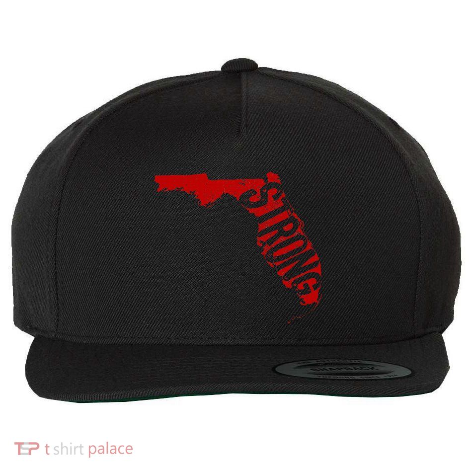 Florida Strong Support For Florida Distressed State Wool Snapback Cap