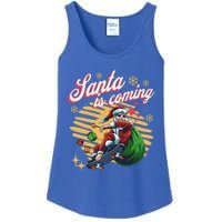 Funny Skateboard Santa Claus Is Coming Merry Christmas Great Gift Ladies Essential Tank