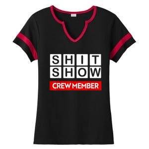 Funny Shit Show Crew Member Ladies Halftime Notch Neck Tee