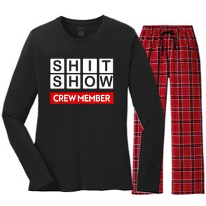 Funny Shit Show Crew Member Women's Long Sleeve Flannel Pajama Set 