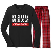 Funny Shit Show Crew Member Women's Long Sleeve Flannel Pajama Set 