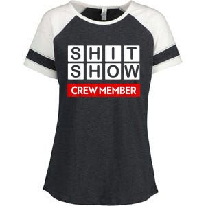 Funny Shit Show Crew Member Enza Ladies Jersey Colorblock Tee