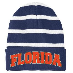 Florida State Sports Logo Striped Beanie with Solid Band