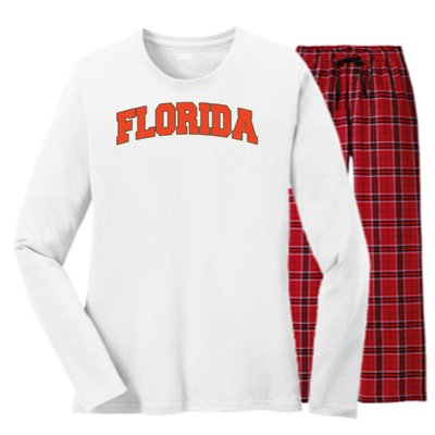 Florida State Sports Logo Women's Long Sleeve Flannel Pajama Set 