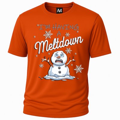 Funny Snow Sarcastic Puns IM Having A Meltdown Snow Gift Cooling Performance Crew T-Shirt