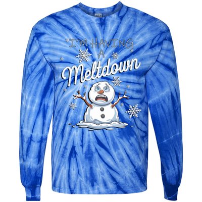 Funny Snow Sarcastic Puns IM Having A Meltdown Snow Gift Tie-Dye Long Sleeve Shirt