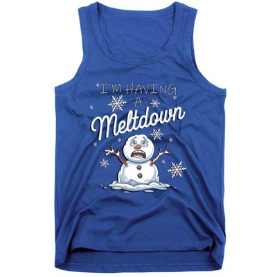 Funny Snow Sarcastic Puns IM Having A Meltdown Snow Gift Tank Top