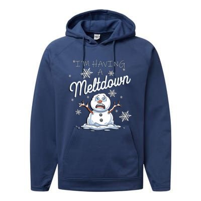 Funny Snow Sarcastic Puns IM Having A Meltdown Snow Gift Performance Fleece Hoodie