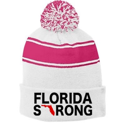 Florida Strong Support For Florida Graphic Stripe Pom Pom Beanie