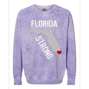 Florida Strong Support For Miami Distressed State Colorblast Crewneck Sweatshirt