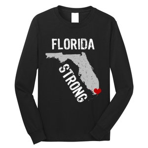 Florida Strong Support For Miami Distressed State Long Sleeve Shirt