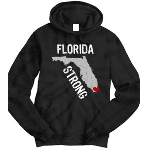 Florida Strong Support For Miami Distressed State Tie Dye Hoodie